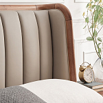 Кровать двуспальная с мягким изголовьем Moon Walnut Bed варинант исполнения - 6 | Loft Concept в Краснодаре