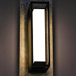 Уличный настенный светильник прямоугольный с чёрной рамкой Geometric Glow варинант исполнения - 2 | Loft Concept в Краснодаре