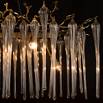 Люстра подвесная прямоугольная с бронзовыми акцентами и прозрачными стеклянными каплями Droplet Chandelier варинант исполнения - 6 | Loft Concept в Краснодаре