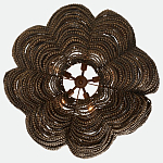 Круглая люстра волнистой формы с декором из круглых деревянных бусин коричневая Brown Wooden Beads Chandelier варинант исполнения - 2 | Loft Concept в Краснодаре