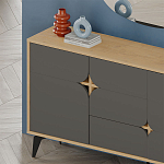 Комод цвета древесины с 3-мя дверцами и выдвижным ящиком темно-серого цвета SPARK CONSOLE OAK ANTHRACITE варинант исполнения - 3 | Loft Concept в Краснодаре