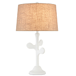 Настольная лампа с белым каркасом и тканевым абажуром Natural Stems варинант исполнения - 1 | Loft Concept в Краснодаре