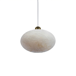 Подвесной светильник с плафоном в виде эллипса из белого алебастра Cryptocrystalline Stone варинант исполнения - 3 | Loft Concept в Краснодаре