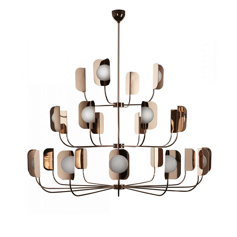 Люстра MM Lampadari Chandelier LEAF Медь Белый Люстра MM Lampadari Chandelier LEAF Медь Белый в Краснодаре | Loft Concept