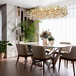 Линейная люстра с хрустальными подвесками Fairytree Gold Crystal Linear Chandelier 14 варинант исполнения - 2 | Loft Concept в Краснодаре