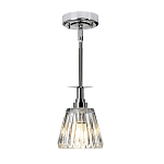 Подвесной светильник хромированного цвета с граненым прозрачным стеклянным плафоном Elstead Lighting варинант исполнения - 2 | Loft Concept в Краснодаре