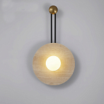 Бра круглое с каменным основанием и плафоном из стекла в форме шара Shaw Marble Lighting варинант исполнения - 4 | Loft Concept в Краснодаре