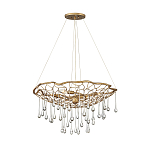 Люстра подвесная золотого цвета с металлическим сетчатым основанием и стеклянными каплевидными подвесками Hinkley варинант исполнения - 2 | Loft Concept в Краснодаре