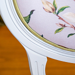 Стул светло-серый из натурального бука с изображением птиц и цветов Blooming Birds варинант исполнения - 2 | Loft Concept в Краснодаре