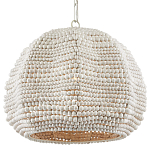 Подвесной светильник в форме купола с декором из круглых деревянных бусин White Wooden Beads Chandelier варинант исполнения - 2 | Loft Concept в Краснодаре