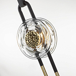 Подвесной светильник черного цвета с прозрачным стеклянным плафоном и золотистой центральной вставкой Virelia  варинант исполнения - 6 | Loft Concept в Краснодаре