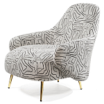 Кресло мягкое с принтом на золотистых ножках Onlooker варинант исполнения - 5 | Loft Concept в Краснодаре