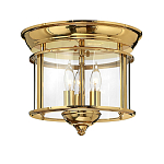 Потолочный светильник в форме фонаря с прозрачным цилиндрическим плафоном и тремя лампами в форме свечей Hinkley варинант исполнения - 5 | Loft Concept в Краснодаре