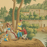 Обои ручная роспись Views of Italy Crepuscule варинант исполнения - 1 | Loft Concept в Краснодаре