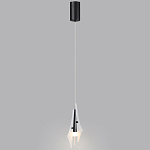 Подвесной светильник с черной металлической основой и рельефным плафоном Glass Pod варинант исполнения - 9 | Loft Concept в Краснодаре