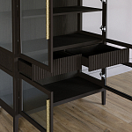 Витрина Primo со стеклянными фасадами и 2 ящиками Темный орех варинант исполнения - 5 | Loft Concept в Краснодаре