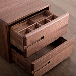 Прикроватный столик деревянный с 2-мя ящиками Moon Walnut Furniture варинант исполнения - 5 | Loft Concept в Краснодаре