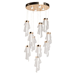 Люстра каскадная с 10-ю прозрачными плафонами Wave Line варинант исполнения - 2 | Loft Concept в Краснодаре