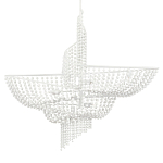 Люстра белая в форме спирали с декором из круглых деревянных бусин White Wooden Beads варинант исполнения - 3 | Loft Concept в Краснодаре