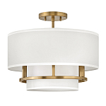 Потолочный светильник с двухслойным белым текстильным абажуром Hinkley варинант исполнения - 14 | Loft Concept в Краснодаре