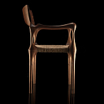 Стул из Ореха с плетеным сидением Kronos Dining Chair Brown варинант исполнения - 3 | Loft Concept в Краснодаре