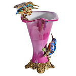 Ваза розового цвета из фарфора с птичкми и цветущими ветвями Garden of Eden варинант исполнения - 3 | Loft Concept в Краснодаре