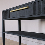 Дизайнерская Консоль с полкой и ящиком Primo Черный дуб варинант исполнения - 4 | Loft Concept в Краснодаре