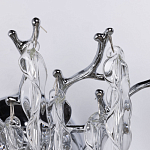 Бра цвета хром с ветвями и прозрачными стеклянными подвесками в виде вытянутых спиральных капель Droplet Chandelier варинант исполнения - 4 | Loft Concept в Краснодаре