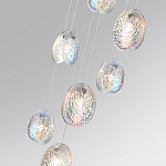 Люстра каскадная с 7-ю круглыми плафонами из рельефного стекла Disc Light варинант исполнения - 5 | Loft Concept в Краснодаре