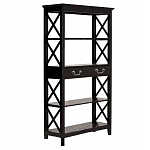 Стеллаж с 4-мя полками и 2-мя ящиками черного цвета из массива березы   варинант исполнения - 1 | Loft Concept в Краснодаре