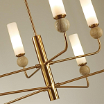 Люстра на штанге с 8-ю цилиндрическими матовыми плафонами и шарами из камня Orb Essence варинант исполнения - 11 | Loft Concept в Краснодаре