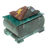 Шкатулка прямоугольная с зеркалом из натурального камня змеевик Stone Casket варинант исполнения - 4 | Loft Concept в Краснодаре