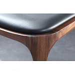 Стул деревянный с мягким сиденьем из черной натуральной кожи Moon Walnut Furniture варинант исполнения - 9 | Loft Concept в Краснодаре