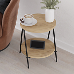 Стол приставной с 2-мя круглыми столешницами из дерева ESSEL OAK варинант исполнения - 8 | Loft Concept в Краснодаре