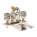 Настольный письменный набор из мрамора с декором в виде льва в подарочной упаковке Marble Accessory варинант исполнения - 2 | Loft Concept в Краснодаре