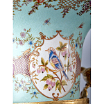 Ваза из голубого фарфора с рисунком птиц и цветов и декоративными элементами Blue Garden варинант исполнения - 9 | Loft Concept в Краснодаре