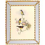 Постер с изображением птиц и цветов в зеркальной раме Blooming Birds Poster варинант исполнения - 8 | Loft Concept в Краснодаре