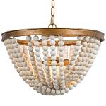 Люстра с подвесками в виде круглых деревянных белых бусин White Wooden Beads Chandelier варинант исполнения - 2 | Loft Concept в Краснодаре