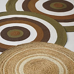 Ковер круглый из хлопка с контрастным узором Bullseye 150 варинант исполнения - 7 | Loft Concept в Краснодаре