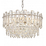 Круглая люстра с хрустальными подвесками на серебряном каркасе Gorgeous Crystal Light варинант исполнения - 2 | Loft Concept в Краснодаре