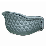 Барный стул со спинкой и мягкой обивкой с ромбами на 4-х деревянных ножках Голубой Велюр Ava Charm варинант исполнения - 3 | Loft Concept в Краснодаре