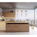 Подвесной светильник с вертикальной композицией из прозрачных и янтарных стеклянных шаров и ромбов Gabriel Scott Luna варинант исполнения - 21 | Loft Concept в Краснодаре