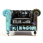 Кресло "Баския и Уорхол" Basquiat Warhol graffiti chair натуральная кожа варинант исполнения - 1 | Loft Concept в Краснодаре