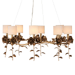 Люстра с каркасом в виде цветков розы и тканевыми абажурами Flowers and Fox Roses варинант исполнения - 1 | Loft Concept в Краснодаре