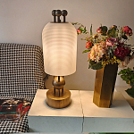 Настольная лампа в виде фонаря с белым фактурным абажуром Echoes of Light варинант исполнения - 5 | Loft Concept в Краснодаре