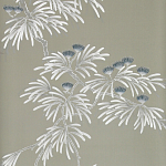 Обои ручная роспись Silk Tree Special Colourway on Pale Grey dyed silk варинант исполнения - 1 | Loft Concept в Краснодаре
