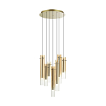Люстра каскадная с 7-ю цилиндрическими плафонами из стекла Luminous Cylinders варинант исполнения - 4 | Loft Concept в Краснодаре