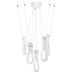 Подвесной светильник белого цвета с 6-ю изогнутыми плафонами Flow Loop варинант исполнения - 2 | Loft Concept в Краснодаре