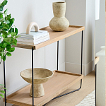 Консоль деревянной столешницей и полкой Wooden Table Top and Shelf варинант исполнения - 5 | Loft Concept в Краснодаре