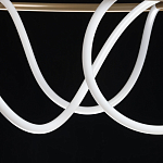 Люстра подвесная круглая золотого цвета с белыми изогнутыми световыми линиями Luke Lampco Tracer Lamp варинант исполнения - 9 | Loft Concept в Краснодаре